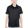 UltraClub Youth Cool & Dry Moisture Wicking Short Sleeve Polo Shirt - Black