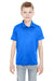 UltraClub 8210Y Youth Cool & Dry Moisture Wicking Short Sleeve Polo Shirt Royal Blue Front