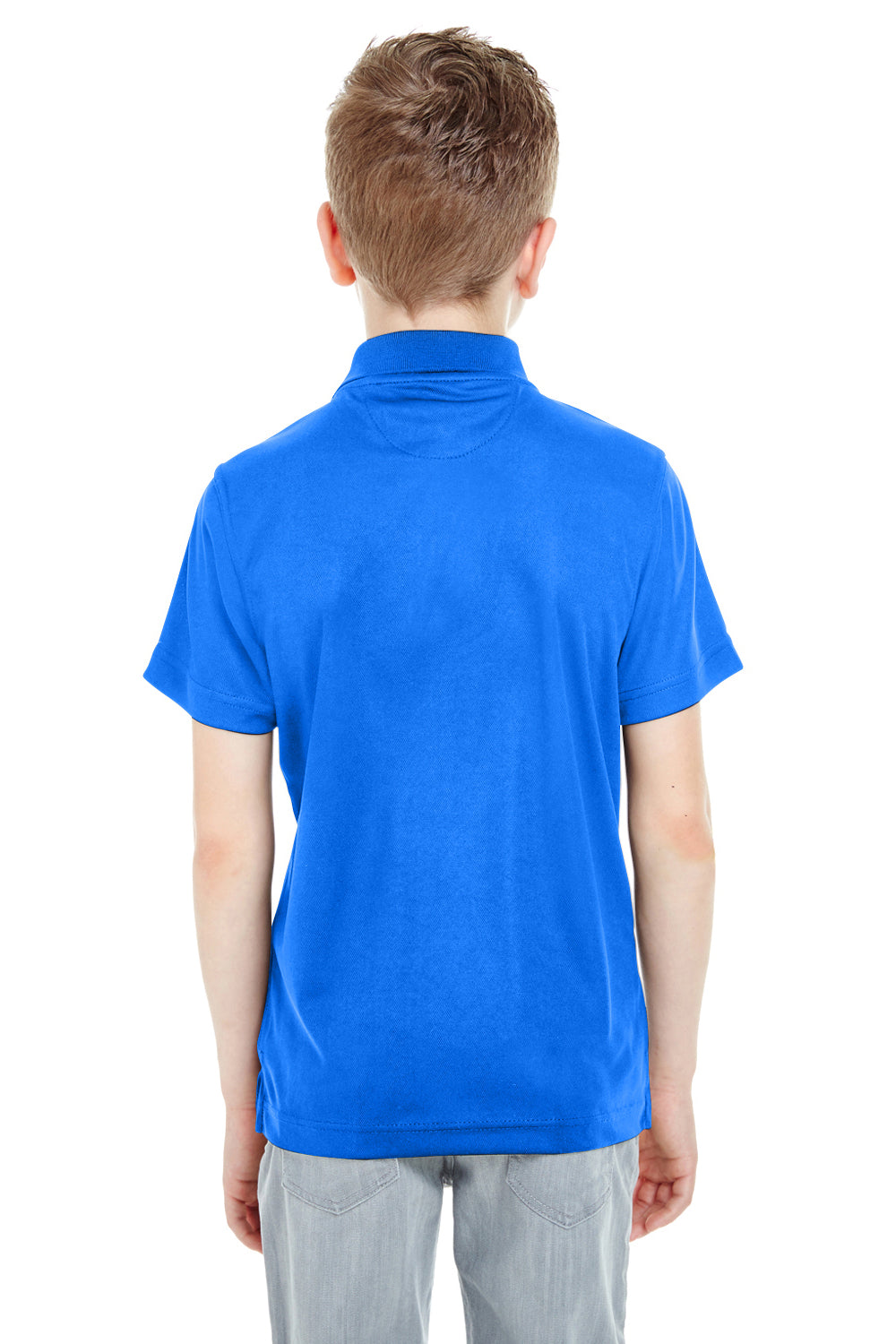 UltraClub 8210Y Youth Cool & Dry Moisture Wicking Short Sleeve Polo Shirt Royal Blue Back