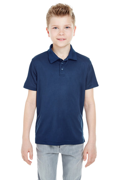 UltraClub 8210Y Youth Cool & Dry Moisture Wicking Short Sleeve Polo Shirt Navy Blue Front