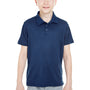UltraClub Youth Cool & Dry Moisture Wicking Short Sleeve Polo Shirt - Navy Blue