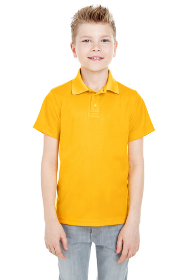 UltraClub 8210Y Youth Cool & Dry Moisture Wicking Short Sleeve Polo Shirt Gold Front