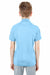 UltraClub 8210Y Youth Cool & Dry Moisture Wicking Short Sleeve Polo Shirt Columbia Blue Back