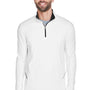 UltraClub Mens Cool & Dry Moisture Wicking 1/4 Zip Sweatshirt - White