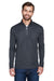 UltraClub 8230 Mens Cool & Dry Moisture Wicking 1/4 Zip Sweatshirt Black Front