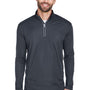 UltraClub Mens Cool & Dry Moisture Wicking 1/4 Zip Sweatshirt - Black