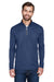 UltraClub 8230 Mens Cool & Dry Moisture Wicking 1/4 Zip Sweatshirt Navy Blue Front