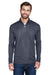 UltraClub 8230 Mens Cool & Dry Moisture Wicking 1/4 Zip Sweatshirt Charcoal Grey Front