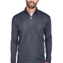 UltraClub Mens Cool & Dry Moisture Wicking 1/4 Zip Sweatshirt - Charcoal Grey
