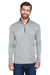 UltraClub 8230 Mens Cool & Dry Moisture Wicking 1/4 Zip Sweatshirt Grey Front