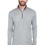 UltraClub Mens Cool & Dry Moisture Wicking 1/4 Zip Sweatshirt - Grey