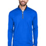 UltraClub Mens Cool & Dry Moisture Wicking 1/4 Zip Sweatshirt - Kyanos Blue