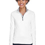 UltraClub Womens Cool & Dry Moisture Wicking 1/4 Zip Sweatshirt - White