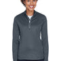 UltraClub Womens Cool & Dry Moisture Wicking 1/4 Zip Sweatshirt - Charcoal Grey