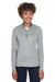 UltraClub 8230L Womens Cool & Dry Moisture Wicking 1/4 Zip Sweatshirt Grey Front