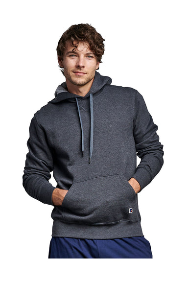 Russell Athletic 82ONSM Mens Classic Hooded Sweatshirt Hoodie Heather Charcoal Grey Front