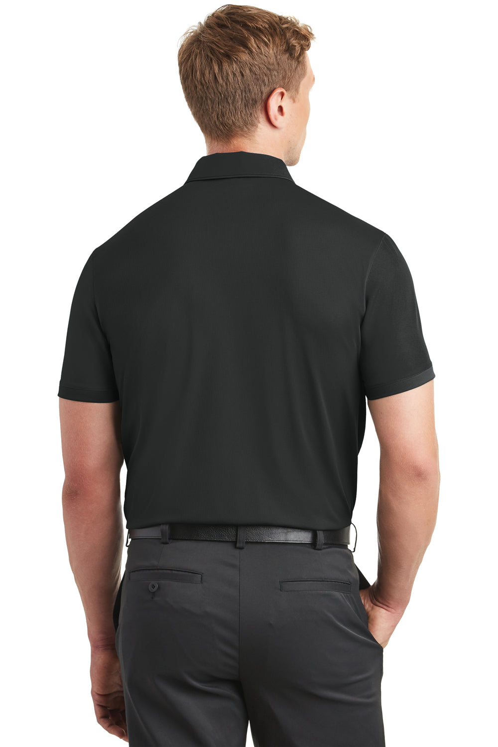 Nike 838958 Mens Dri-Fit Moisture Wicking Short Sleeve Polo Shirt Black Back