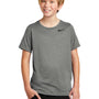 Nike Youth Legend Dri-Fit Moisture Wicking Short Sleeve Crewneck T-Shirt - Heather Carbon Grey - Closeout