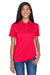 UltraClub 8404 Womens Cool & Dry Moisture Wicking Short Sleeve Polo Shirt Red Front