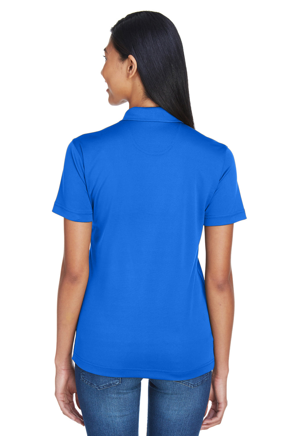 UltraClub 8404 Womens Cool & Dry Moisture Wicking Short Sleeve Polo Shirt Royal Blue Back
