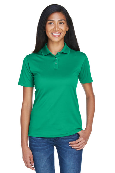UltraClub 8404 Womens Cool & Dry Moisture Wicking Short Sleeve Polo Shirt Kelly Green Front