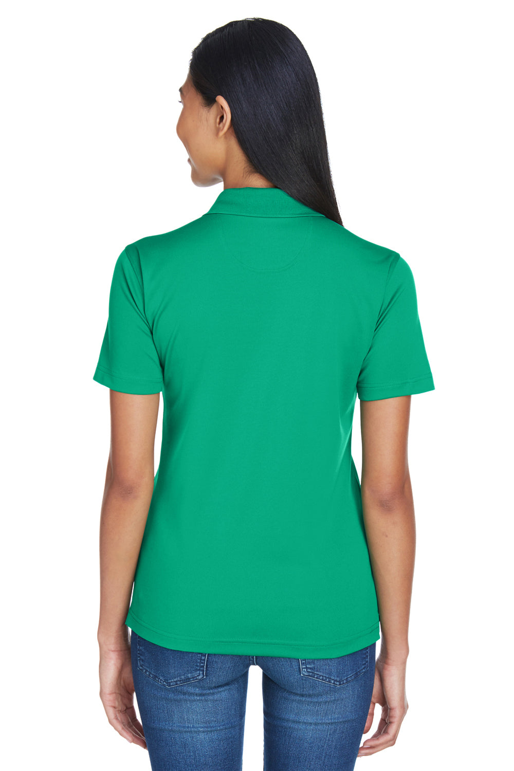 UltraClub 8404 Womens Cool & Dry Moisture Wicking Short Sleeve Polo Shirt Kelly Green Back