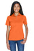 UltraClub 8404 Womens Cool & Dry Moisture Wicking Short Sleeve Polo Shirt Orange Front