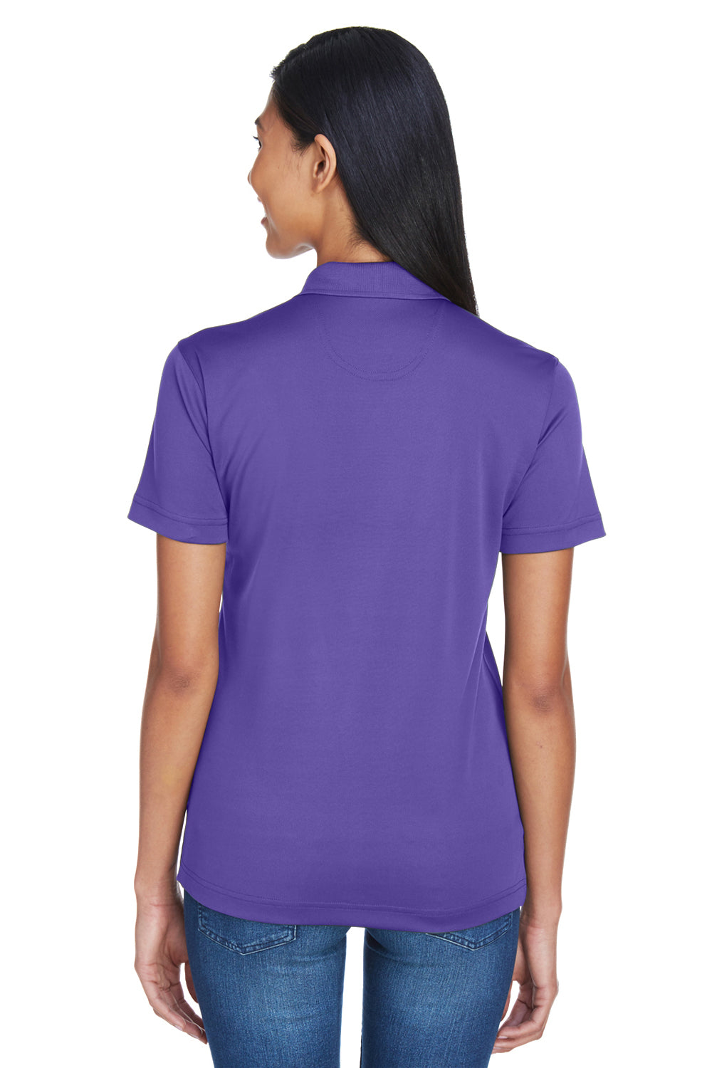 UltraClub 8404 Womens Cool & Dry Moisture Wicking Short Sleeve Polo Shirt Purple Back