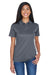 UltraClub 8404 Womens Cool & Dry Moisture Wicking Short Sleeve Polo Shirt Charcoal Grey Front