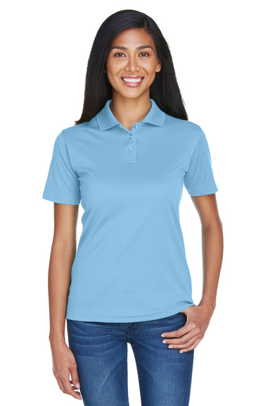 UltraClub 8404 Womens Cool & Dry Moisture Wicking Short Sleeve Polo Shirt Columbia Blue Front