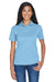 UltraClub 8404 Womens Cool & Dry Moisture Wicking Short Sleeve Polo Shirt Columbia Blue Front