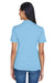 UltraClub 8404 Womens Cool & Dry Moisture Wicking Short Sleeve Polo Shirt Columbia Blue Back