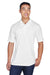 UltraClub 8405 Mens Cool & Dry Moisture Wicking Short Sleeve Polo Shirt White Front