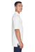 UltraClub 8405 Mens Cool & Dry Moisture Wicking Short Sleeve Polo Shirt White Side