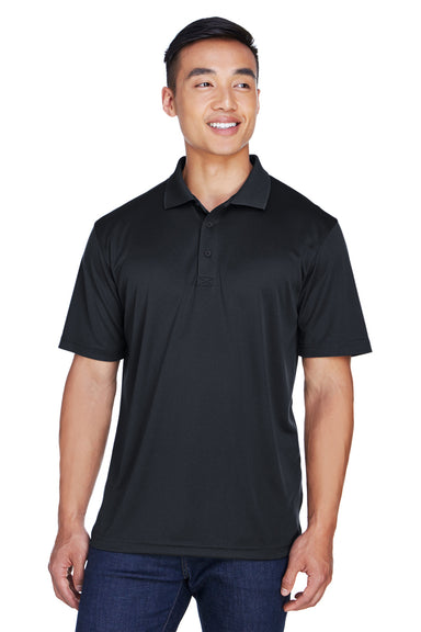 UltraClub 8405 Mens Cool & Dry Moisture Wicking Short Sleeve Polo Shirt Black Front