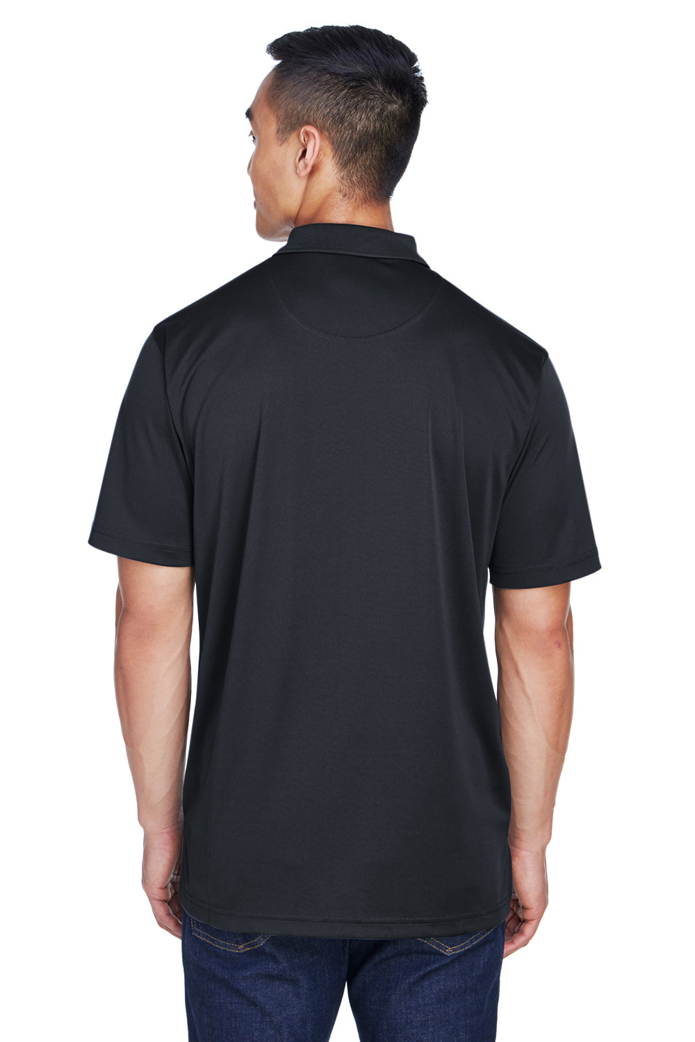 UltraClub 8405 Mens Cool & Dry Moisture Wicking Short Sleeve Polo Shirt Black Back