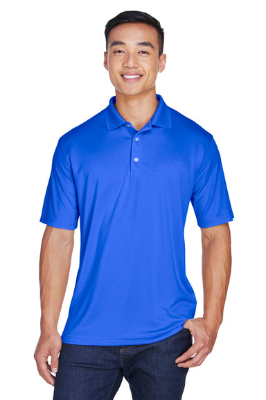 UltraClub 8405 Mens Cool & Dry Moisture Wicking Short Sleeve Polo Shirt Royal Blue Front