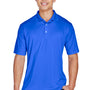UltraClub Mens Cool & Dry Moisture Wicking Short Sleeve Polo Shirt - Royal Blue