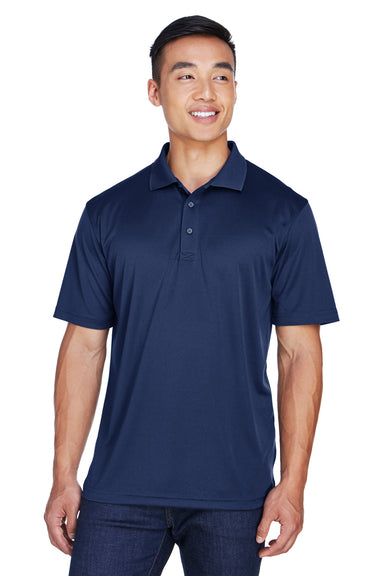 UltraClub 8405 Mens Cool & Dry Moisture Wicking Short Sleeve Polo Shirt Navy Blue Front