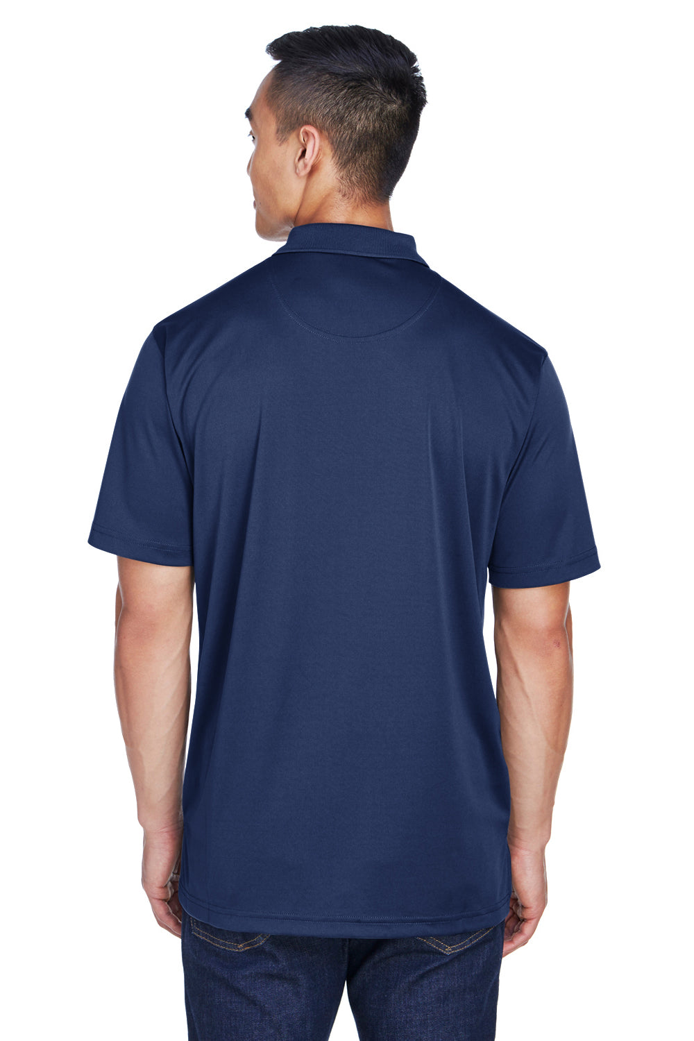 UltraClub 8405 Mens Cool & Dry Moisture Wicking Short Sleeve Polo Shirt Navy Blue Back