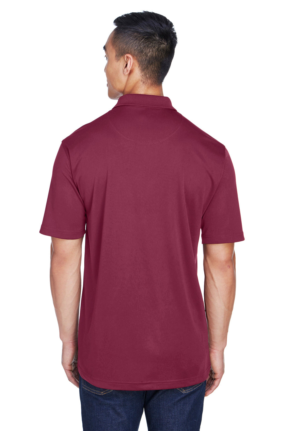 UltraClub 8405 Mens Cool & Dry Moisture Wicking Short Sleeve Polo Shirt Maroon Back