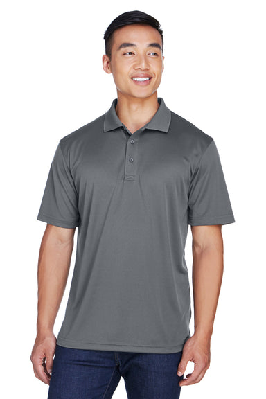 UltraClub 8405 Mens Cool & Dry Moisture Wicking Short Sleeve Polo Shirt Charcoal Grey Front