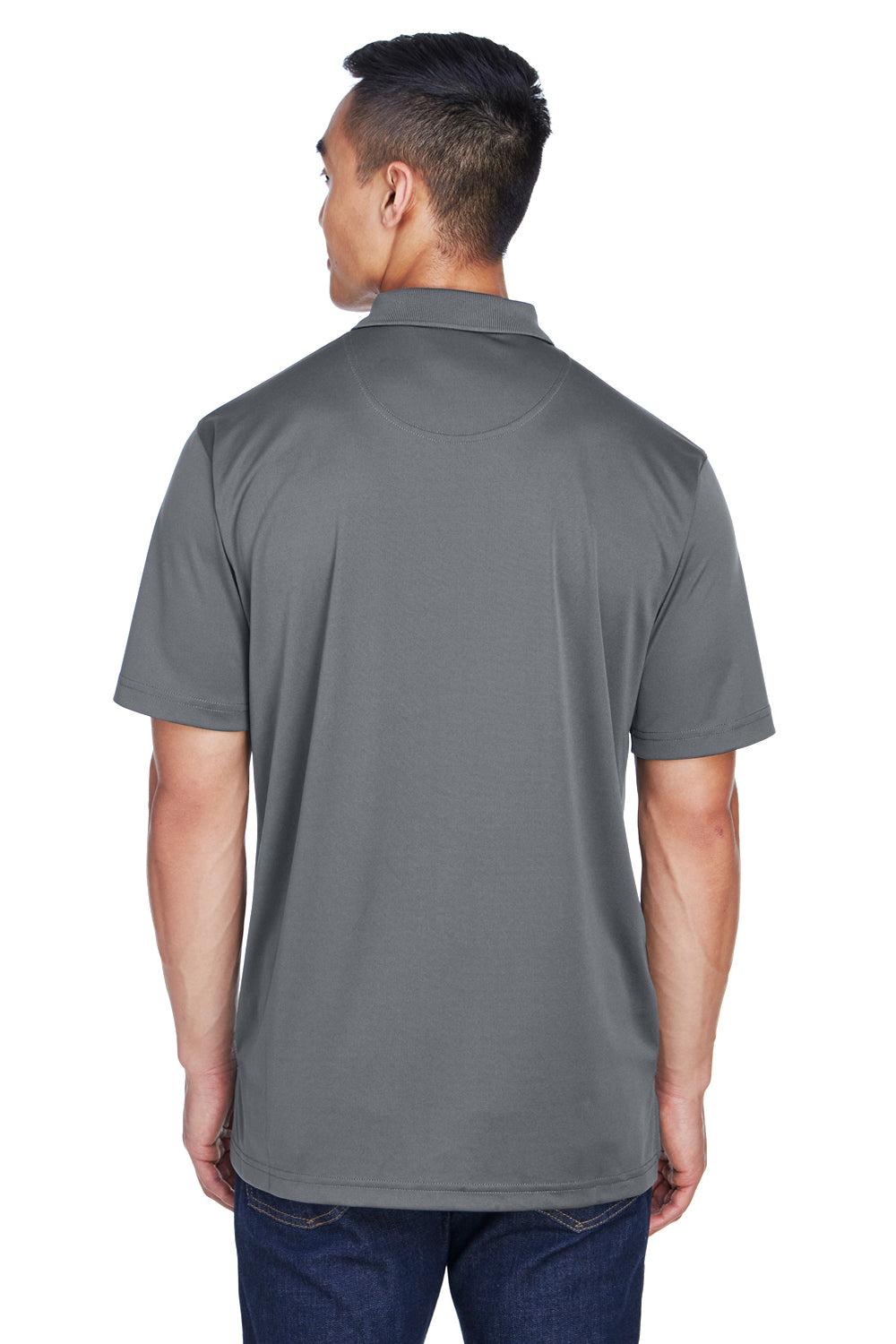 UltraClub 8405 Mens Cool & Dry Moisture Wicking Short Sleeve Polo Shirt Charcoal Grey Back