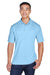 UltraClub 8405 Mens Cool & Dry Moisture Wicking Short Sleeve Polo Shirt Columbia Blue Front