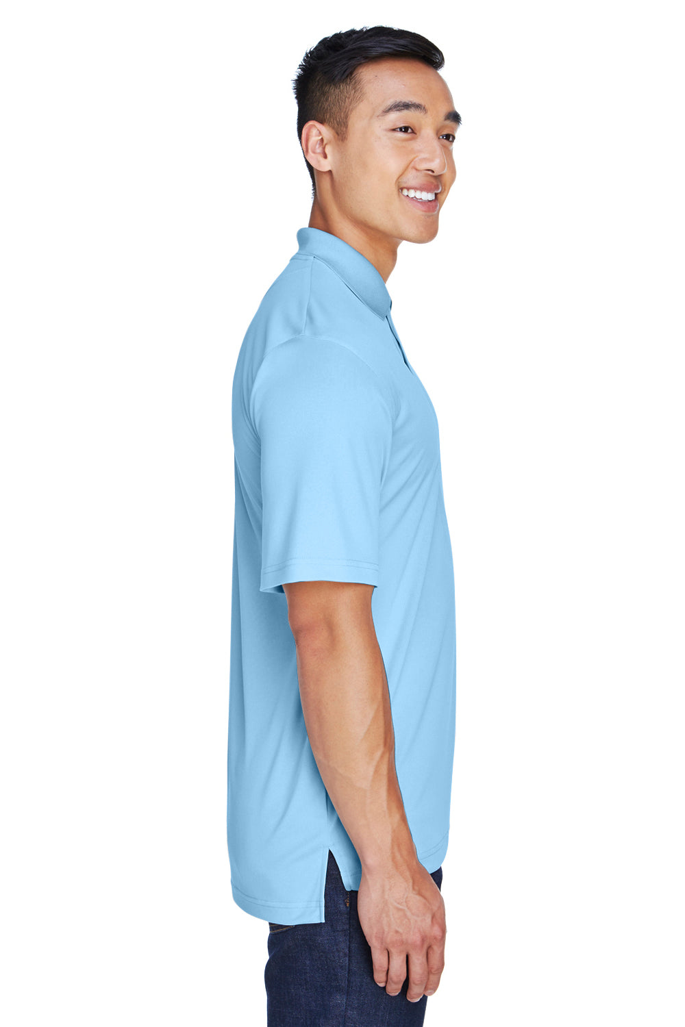 UltraClub 8405 Mens Cool & Dry Moisture Wicking Short Sleeve Polo Shirt Columbia Blue Side