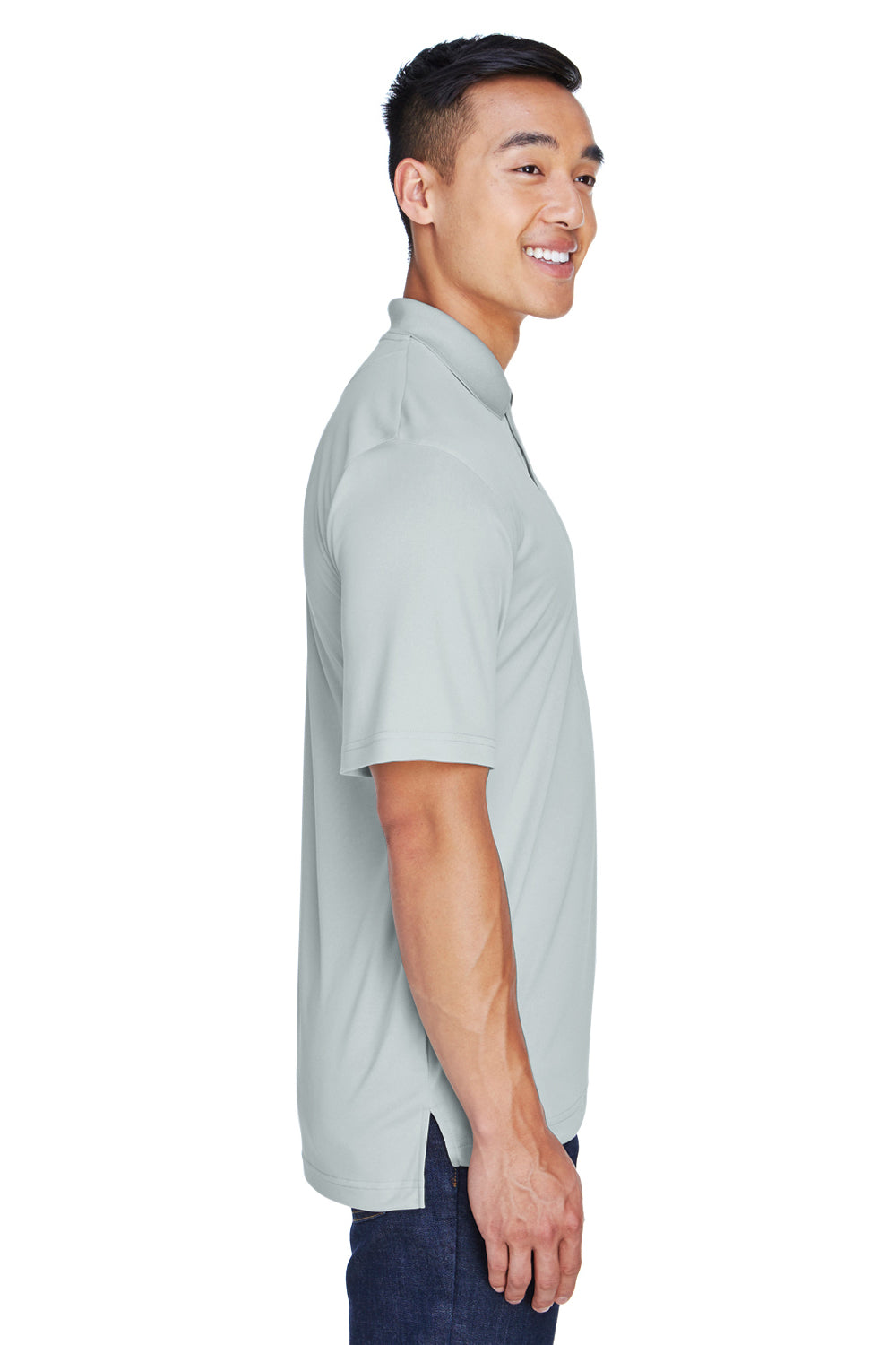 UltraClub 8405 Mens Cool & Dry Moisture Wicking Short Sleeve Polo Shirt Grey Side