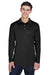 UltraClub 8405LS Mens Cool & Dry Moisture Wicking Long Sleeve Polo Shirt Black Front