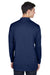 UltraClub 8405LS Mens Cool & Dry Moisture Wicking Long Sleeve Polo Shirt Navy Blue Back