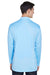 UltraClub 8405LS Mens Cool & Dry Moisture Wicking Long Sleeve Polo Shirt Columbia Blue Back