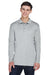 UltraClub 8405LS Mens Cool & Dry Moisture Wicking Long Sleeve Polo Shirt Grey Front